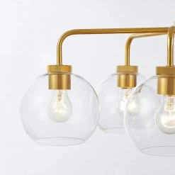 27.75 in. 5-Light Antique Brass Shaded Chandelier with Bubble Glass Shade by Kawoti -Safavieh Sales antique brass kawoti chandeliers 21074 44 1000