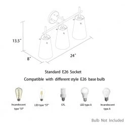 24 in. 3-Light Antique Brass Vanity Light with Clear Glass Shade by Kawoti 12 24 in. 3-Light Antique Brass Vanity Light with Clear Glass Shade by Kawoti -Safavieh Sales antique brass kawoti vanity lighting 21066 fa 1000