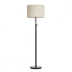 65 in. Adjustable Black Metal Floor Lamp with Pull Chain Switch by Kawoti