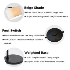 70 in. Arc Black Floor Lamp with Adjustable Angle Shade by Kawoti -Safavieh Sales black kawoti floor lamps 21014 c3 1000