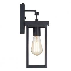 1-Light Black Hardwired Outdoor Dusk to Dawn Hardwired Wall Lantern Sconce by Kawoti -Safavieh Sales black kawoti outdoor sconces 21128 76 1000