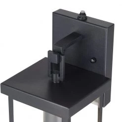 1-Light Black Hardwired Outdoor Dusk to Dawn Hardwired Wall Lantern Sconce by Kawoti -Safavieh Sales black kawoti outdoor sconces 21128 fa 1000