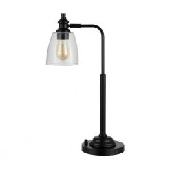 Rino 23 in. Black Table Lamp with White Shade by Safavieh