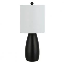 Arlia 24 in. Black Table Lamp with White Shade (Set of 2) by Safavieh -Safavieh Sales black safavieh table lamps tbl4363a set2 44 1000