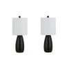 Arlia 24 in. Black Table Lamp with White Shade (Set of 2) by Safavieh