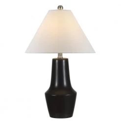 Cerlia 26 in. Black Table Lamp with White Shade by Safavieh -Safavieh Sales black safavieh table lamps tbl4369a c3 1000