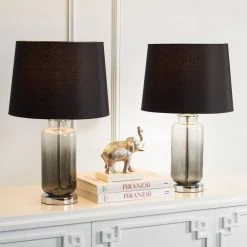 Kelsia 21. 2 in. Black Table Lamp with Black Shade (Set of 2) by Safavieh 11 Kelsia 21. 2 in. Black Table Lamp with Black Shade (Set of 2) by Safavieh -Safavieh Sales black safavieh table lamps tbl7000a set2 31 1000