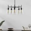 5-Light Blackened Bronze Chandelier with Clear Glass Shade by Kawoti
