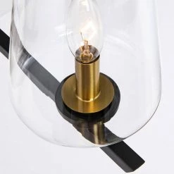 6-Light Blackened Bronze Shaded Chandelier Light with Clear Glass Shade by Kawoti -Safavieh Sales blackened bronze kawoti chandeliers 21077 1f 1000