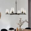 6-Light Blackened Bronze Shaded Chandelier Light with Clear Glass Shade by Kawoti