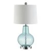 Atlas 24 in. Blue Crackle Table Lamp with Light Gray Shade by Safavieh
