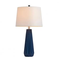 27 in. Blue Polyresin Table Lamp with Fabric Shade by Kawoti -Safavieh Sales blue kawoti table lamps 21016 c3 1000