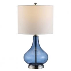 Brooks 24 in. Blue Table Lamp with White Shade by Safavieh -Safavieh Sales blue safavieh table lamps tbl4254b c3 1000