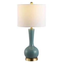 Gaetna 27 in. Blue Table Lamp with White Shade by Safavieh -Safavieh Sales blue safavieh table lamps tbl4255b c3 1000