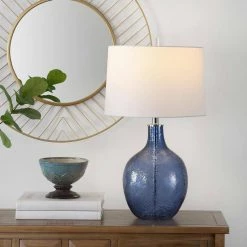 Nadine 26 in. Blue Table Lamp with White Shade by Safavieh 7 Nadine 26 in. Blue Table Lamp with White Shade by Safavieh -Safavieh Sales blue safavieh table lamps tbl4259b 31 1000