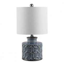 Bijou 17 in. Blue Table Lamp with White Shade by Safavieh