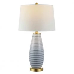 Eliana 26.5 in. Blue Table Lamp with White Shade by Safavieh -Safavieh Sales blue safavieh table lamps tbl4278a c3 1000