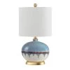 Koa 21 in. Blue Table Lamp with White Shade by Safavieh