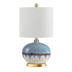 Koa 21 in. Blue Table Lamp with White Shade by Safavieh