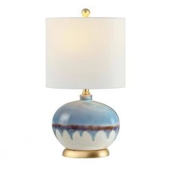 Koa 21 in. Blue Table Lamp with White Shade by Safavieh -Safavieh Sales blue safavieh table lamps tbl4355a c3 1000