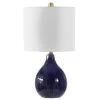 Calrus 22 in. Blue Table Lamp with White Shade by Safavieh