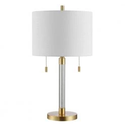Bixby 26. 5 in. Brass Table Lamp with White Shade by Safavieh