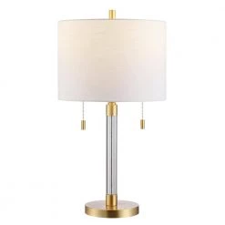 Bixby 26. 5 in. Brass Table Lamp with White Shade by Safavieh -Safavieh Sales brass safavieh table lamps tbl4265a c3 1000