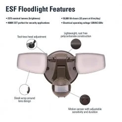 23.9-Watt Bronze Motion Activated Outdoor Integrated LED Dusk to Dawn Flood Light 4000K, 80 CRI by HALO -Safavieh Sales bronze halo flood lights esf2a4mb a0 1000