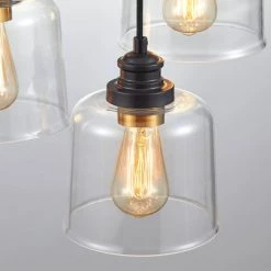 17 in. 4-lights Bronze Cluster Pendant with Drum Glass Shade by Kawoti 12 17 in. 4-lights Bronze Cluster Pendant with Drum Glass Shade by Kawoti -Safavieh Sales bronze kawoti chandeliers 21044 44 1000