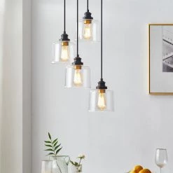 17 in. 4-lights Bronze Cluster Pendant with Drum Glass Shade by Kawoti 9 17 in. 4-lights Bronze Cluster Pendant with Drum Glass Shade by Kawoti -Safavieh Sales bronze kawoti chandeliers 21044 c3 1000