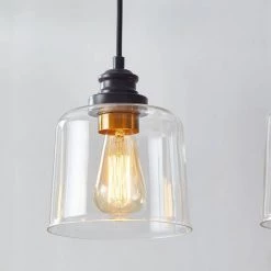 37 in. 4-Light Bronze Farmhouse Kitchen Island Pendant Light with Drum Glass Shade by Kawoti -Safavieh Sales bronze kawoti chandeliers 21045 1f 1000