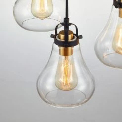 16.5 in. 4-Light Bronze Cluster Pendant with Teardrop Glass Shade by Kawoti -Safavieh Sales bronze kawoti chandeliers 21047 1f 1000