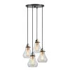 16.5 in. 4-Light Bronze Cluster Pendant with Teardrop Glass Shade by Kawoti