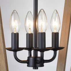 4-Light Lantern Geometric Chandelier Pendant Light by Kawoti 13 4-Light Lantern Geometric Chandelier Pendant Light by Kawoti -Safavieh Sales bronze kawoti chandeliers 21084 1f 1000