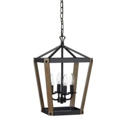 4-Light Lantern Geometric Chandelier Pendant Light by Kawoti 14 4-Light Lantern Geometric Chandelier Pendant Light by Kawoti -Safavieh Sales bronze kawoti chandeliers 21084 44 1000