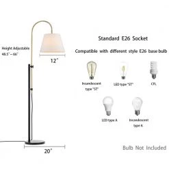 66 in. Adjustable Antique Brass and Bronze Metal Floor Lamp by Kawoti 14 66 in. Adjustable Antique Brass and Bronze Metal Floor Lamp by Kawoti -Safavieh Sales bronze kawoti floor lamps 21007 44 1000