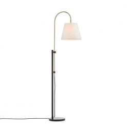 66 in. Adjustable Antique Brass and Bronze Metal Floor Lamp by Kawoti