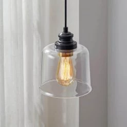 7 in. 1-Light Standard Bronze Mini Pendant Light with Drum Glass Shade by Kawoti -Safavieh Sales bronze kawoti pendant lights 21043 76 1000