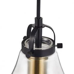 Getir 7.5 in. 1-Light Bronze Mini Pendant Light with Teardrop Glass Shade by Kawoti -Safavieh Sales bronze kawoti pendant lights 21046 1f 1000