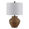 Kamryn 23 in. Brown Table Lamp with White Shade by Safavieh