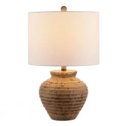 Kamryn 23 in. Brown Table Lamp with White Shade by Safavieh 6 Kamryn 23 in. Brown Table Lamp with White Shade by Safavieh -Safavieh Sales brown safavieh table lamps tbl4351a c3 1000