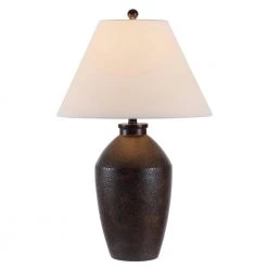 Rani 29.5 in. Brown Table Lamp with White Shade by Safavieh -Safavieh Sales brown safavieh table lamps tbl4365a c3 1000