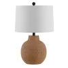 Acer 24 in. Brown Table Lamp with White Shade by Safavieh
