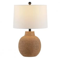 Acer 24 in. Brown Table Lamp with White Shade by Safavieh -Safavieh Sales brown safavieh table lamps tbl4428a c3 1000