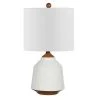 Relion 22.25 in. Brown/White Table Lamp with White Shade by Safavieh
