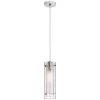 Nella 1-Light Polished Chrome Pendant with Clear Frosted Glass by Radionic Hi Tech