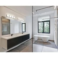 Yellin 1-Light Chrome 60-Watt Equivalence Integrated LED Bath Light by Radionic Hi Tech -Safavieh Sales chrome radionic hi tech vanity lighting k va 8982 31 1000