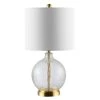 Lovell 23 in. Clear Table Lamp with White Shade by Safavieh
