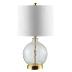 Lovell 23 in. Clear Table Lamp with White Shade by Safavieh