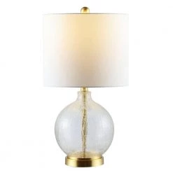 Lovell 23 in. Clear Table Lamp with White Shade by Safavieh -Safavieh Sales clear safavieh table lamps tbl4246a c3 1000